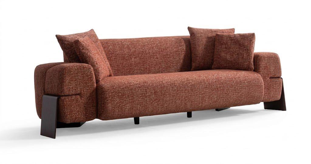 Sofa Braun Stoff Modern Design Polstersofa Wohnzimmer Komfort
