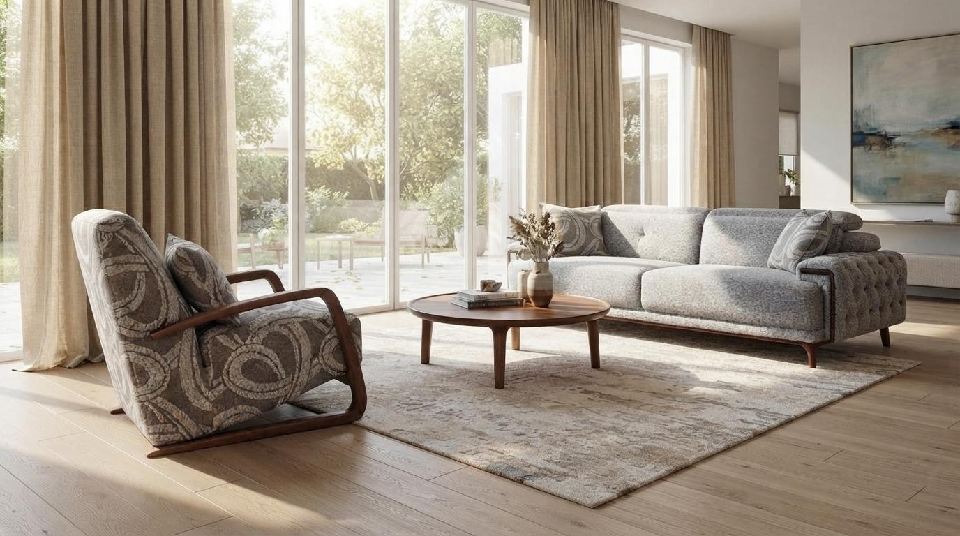 Elegante Wohnzimmer Sitzgarnitur Polstersofa Designer Sessel 2tlg