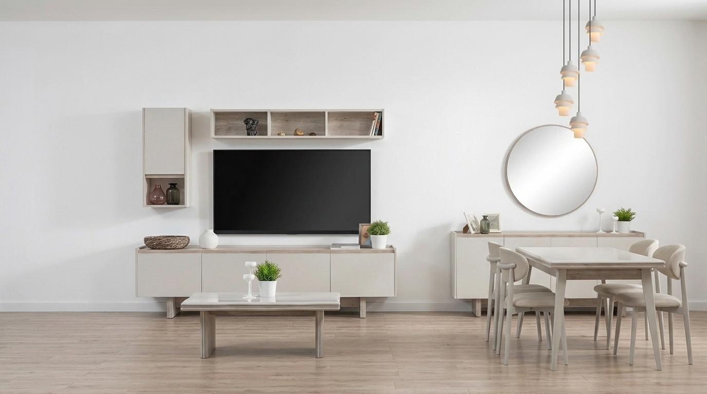 Wohnzimmer Esszimmer Set Beige Modern Edel Möbel Komplett Set