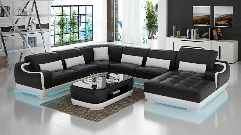 Ledersofa Polster Sitz Eck Dekor Sofa Garnitur Wohnlandschaft Wohnzimmer