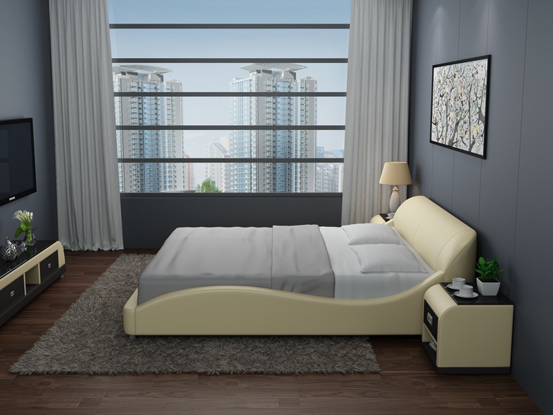 Design Leder Bett Luxus Polster Betten Doppel Ehe 140/160/180 LB8822