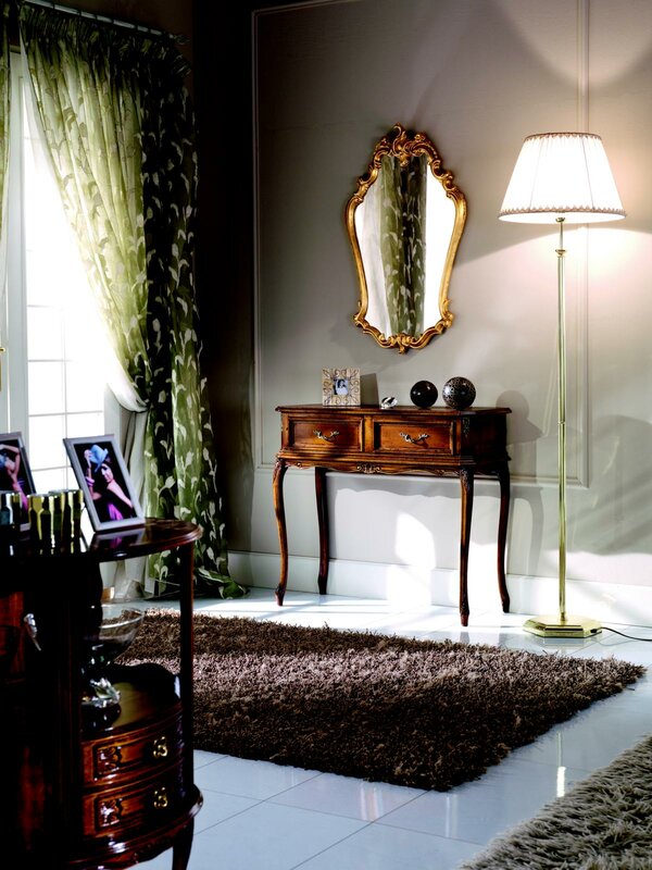 Luxus Holz Italienische Möbel 2tlg Set Möbel Stil Barock Konsolentisch mit Spiege Neu