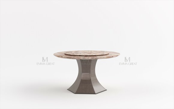 Runder Esstisch Rund Tisch Wohnzimmer Küche 135cm Luxus Marmor Runde Tische