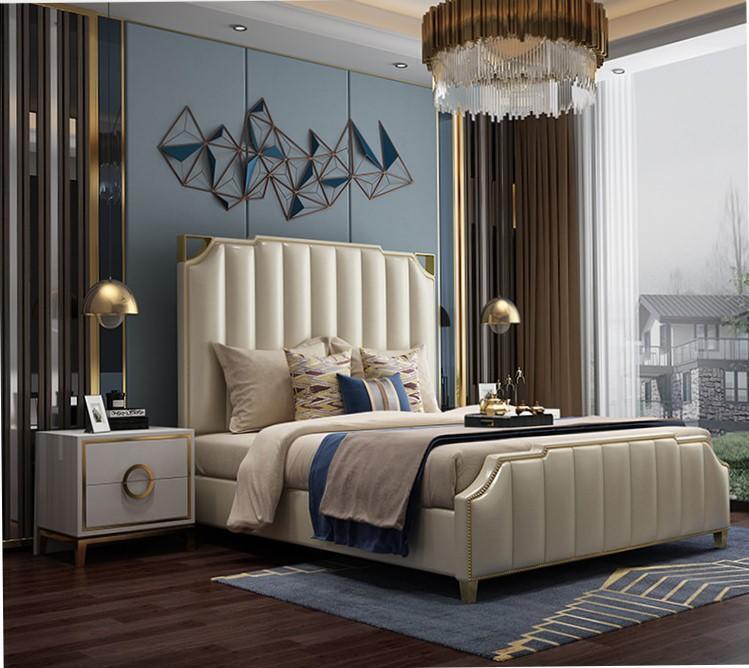 Bett 2x Nachttisch 3 tlg. Schlafzimmer Set Design Modern Luxus Möbel