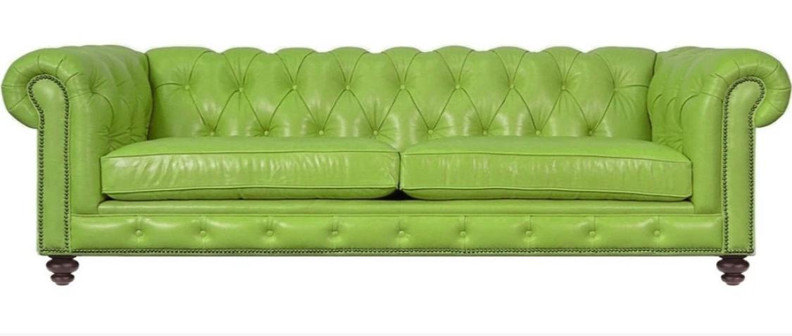 Wohnzimmer Chesterfield Sofa Grün Big Premium Leder Designer Möbel 4 sitzer Neu