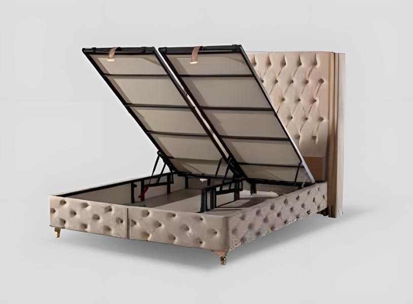 Luxuriöses Boxspringbett mit elegantem Kopfteil Modernes Design für Komfort