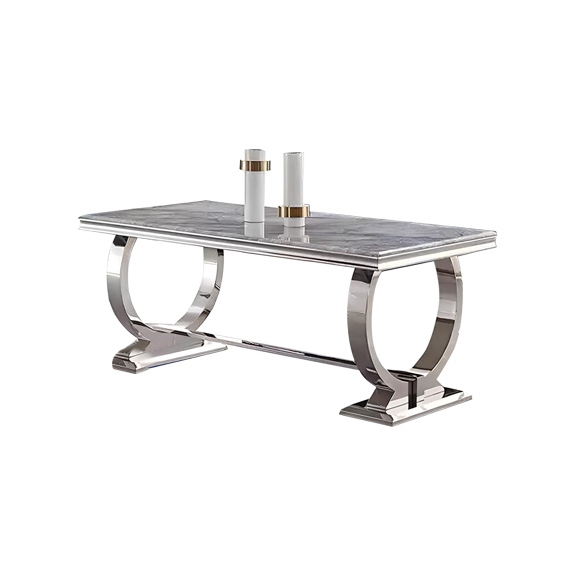 Designer Rechteckiger Esstisch Esszimmer Möbel Luxus Edelstahltische Sofort