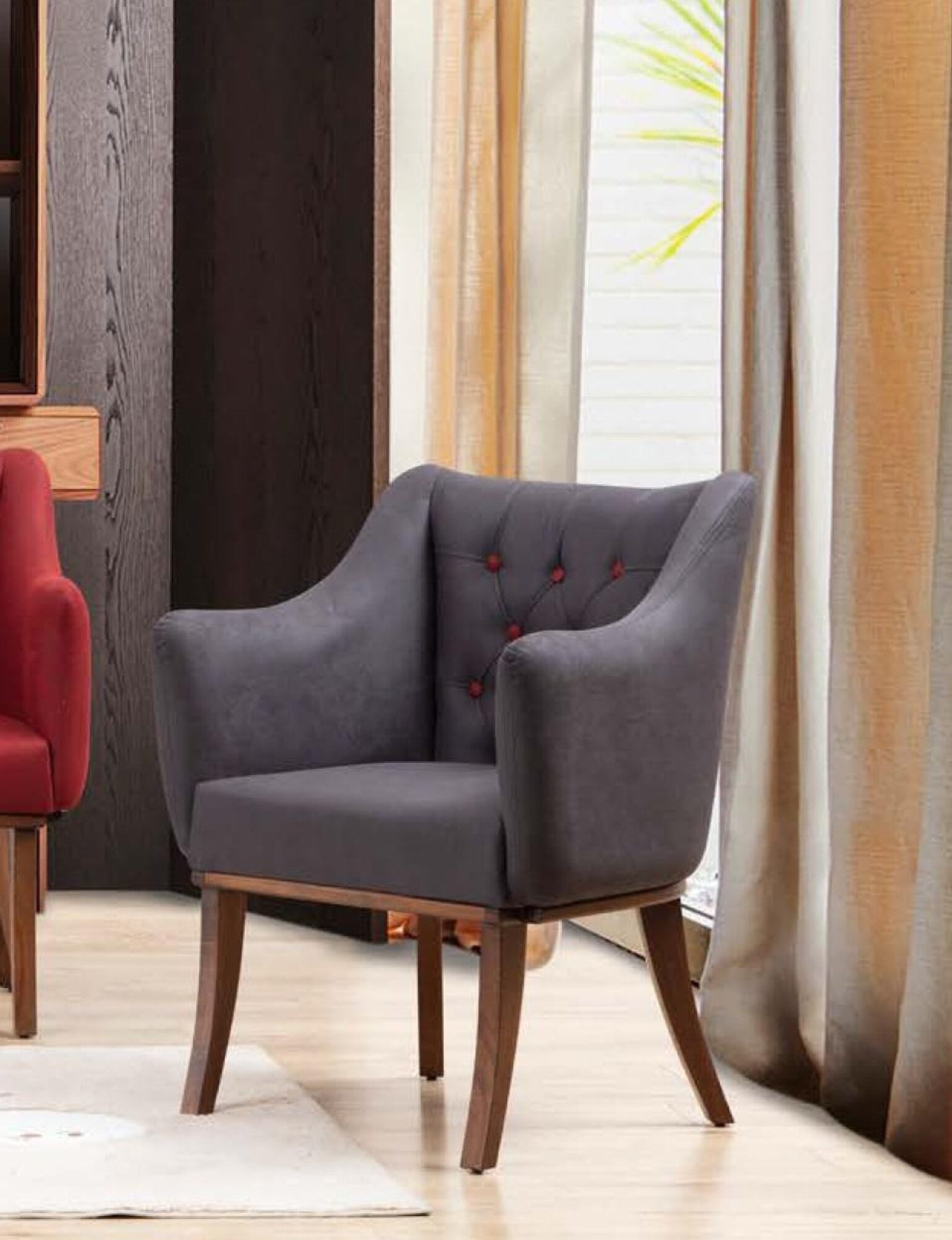 Stühle Wohnzimmer Esszimmer Polsterstuhl mit Armlehne Luxus Sessel Neu