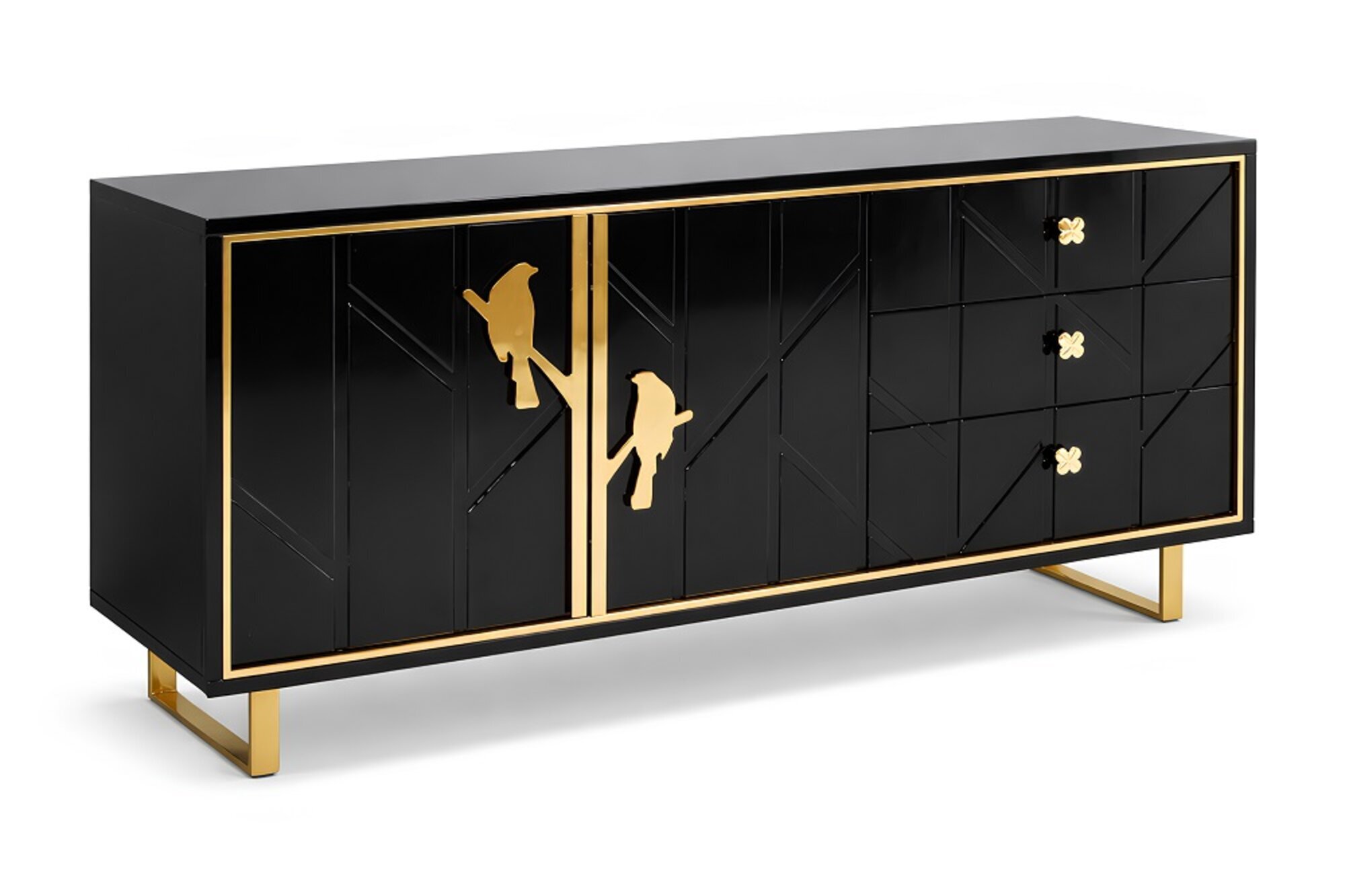 Designer Kommode Anrichte Side Low Board Schrank Wohn Zimmer Regal Luxus Sofort