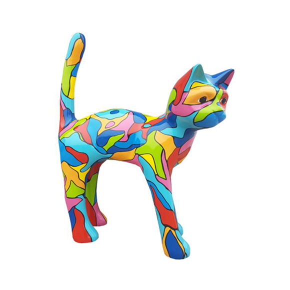 Abstrakte Figur Statue Design Skulptur Dekorative Abstrakt Bunte Katze Statuen