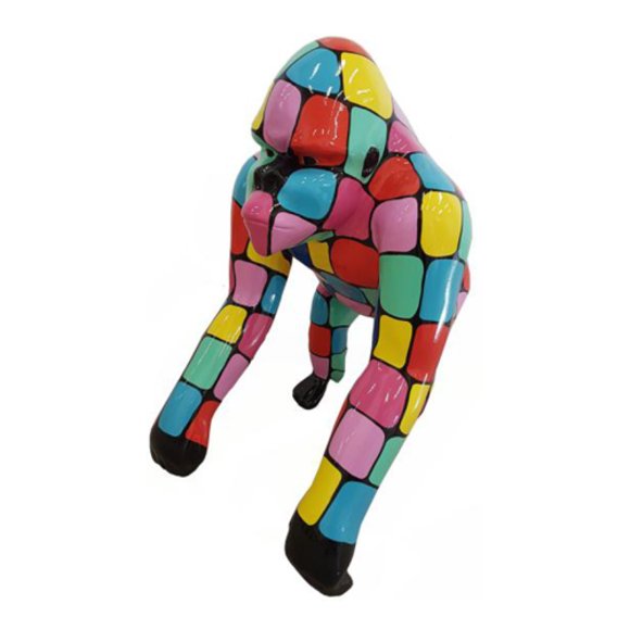 Abstrakte Figur Statue Design Skulptur Deko Bunter Gorilla Statuen