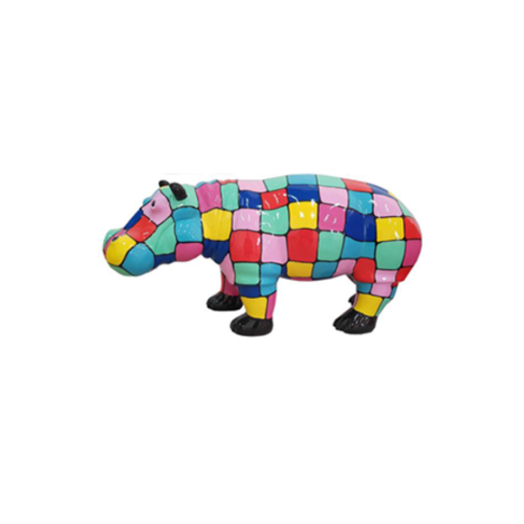 Design Dekoration Figur Nilpferd aus Kunststoff Skulptur Garten Statuen