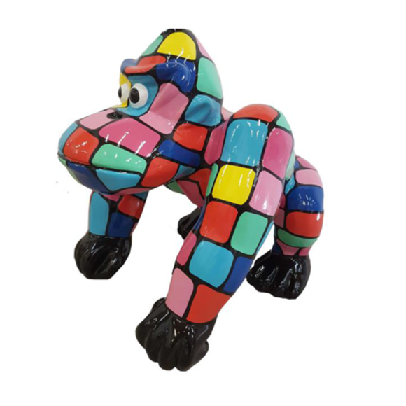 Modern Skulptur Affee aus Kunststoff Dekorative Figur Garten 70x80cm