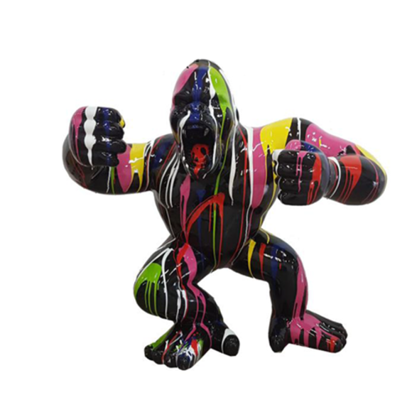 Modern Skulptur Gorilla aus Kunststoff Dekorative Figur Statuen Garten