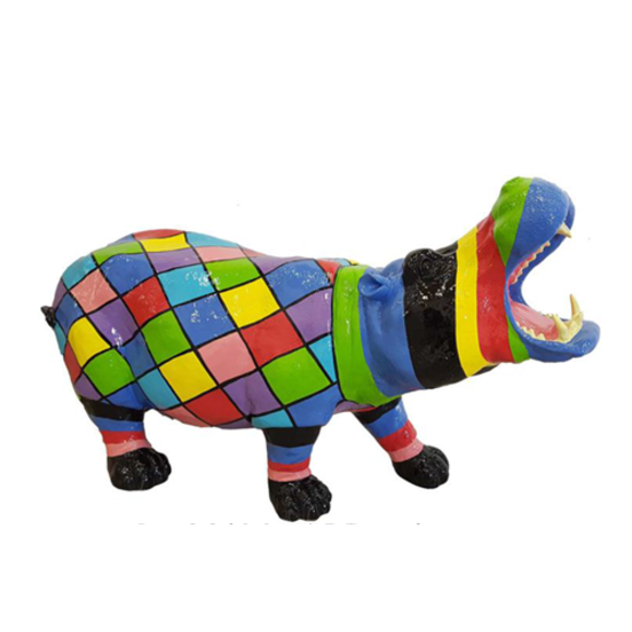 Design Dekoration Figur Skulptur Nilpferd aus Kunststoff Garten Statuen