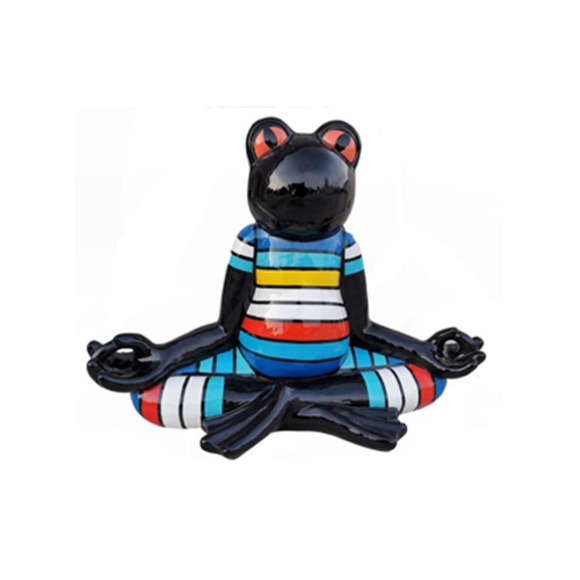 Moderne Skulptur Frosch Kunststoff Figur Garten 55cm Statuen Deko