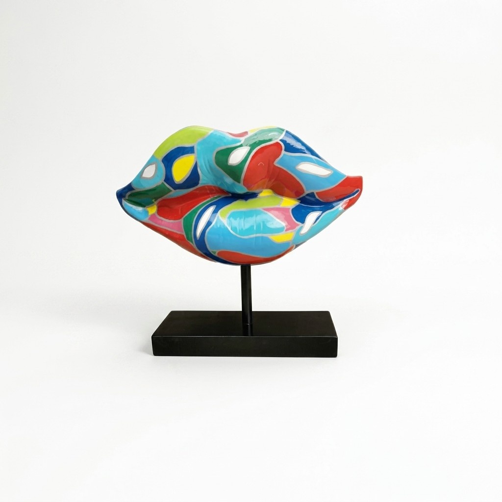 Abstrakt Lippen Design Figur Statue Skulptur Deko Statuen Dekoration