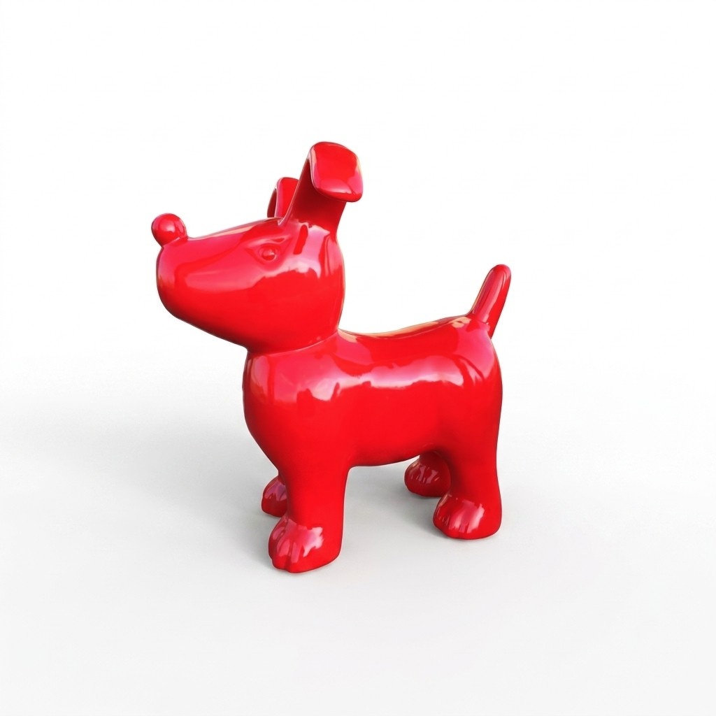 Abstrakt Roter Hund Figur Statue Skulptur Deko Garten Design Statuen