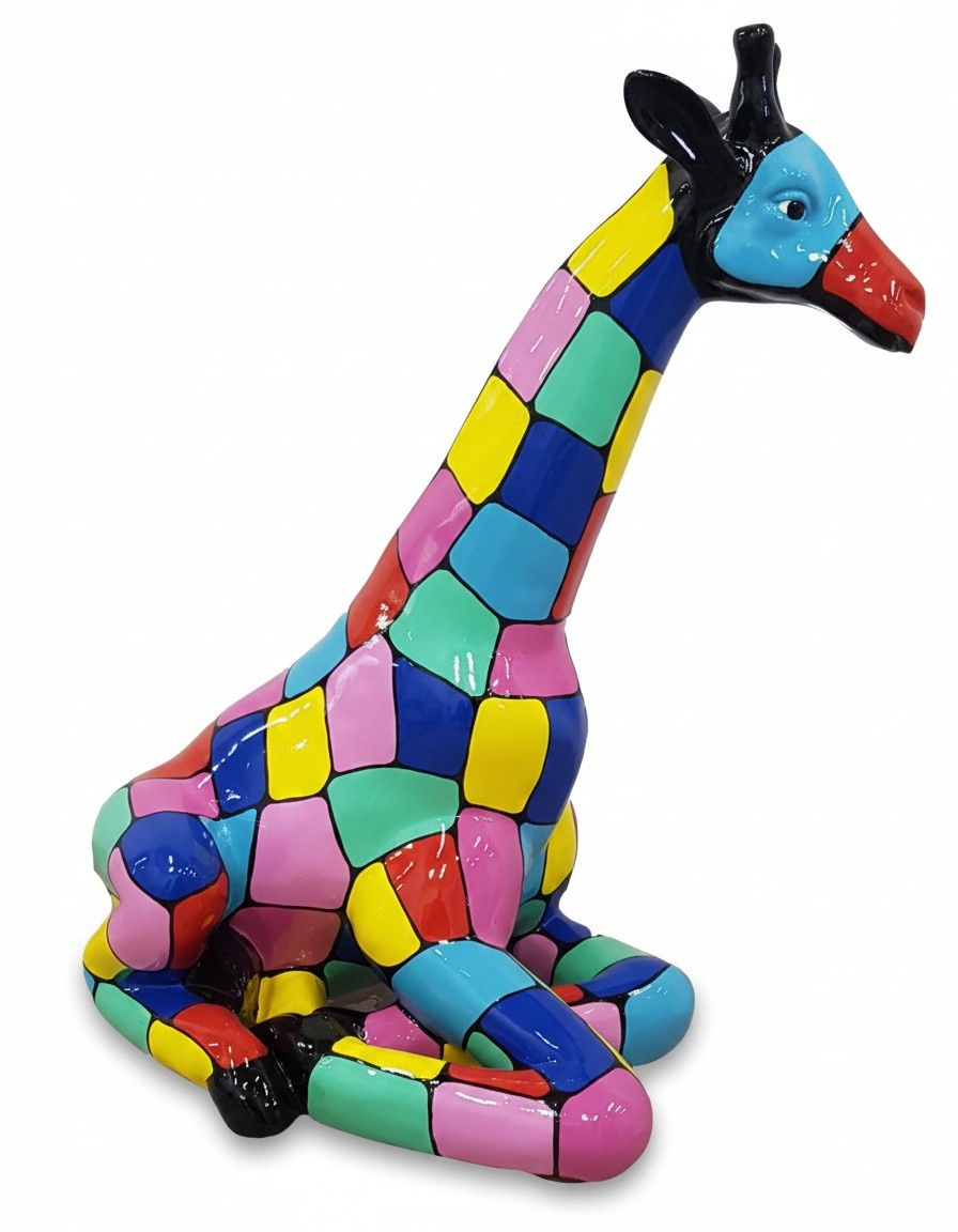 Abstrakte Deko Figur Statue Skulptur Bunt 80cm