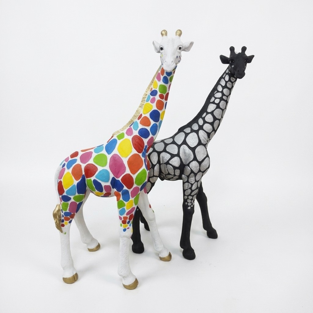 abstrakte Skulptur Giraffe Dekoration Figur Kunststoff Deko Statue