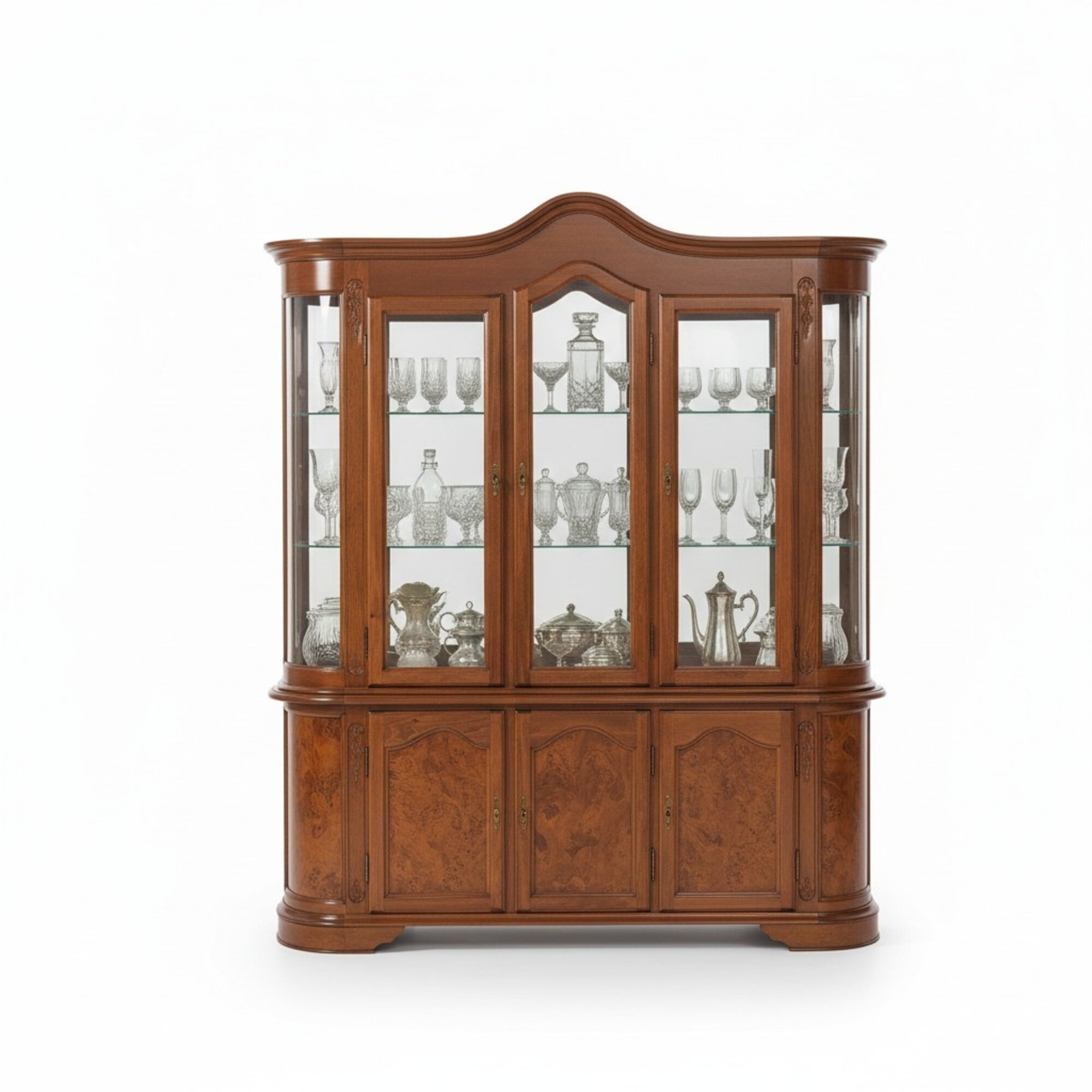 Anrichte Braun Vitrine Glasschrank Möbel Sideboard Schränke Vitrinen Schränke