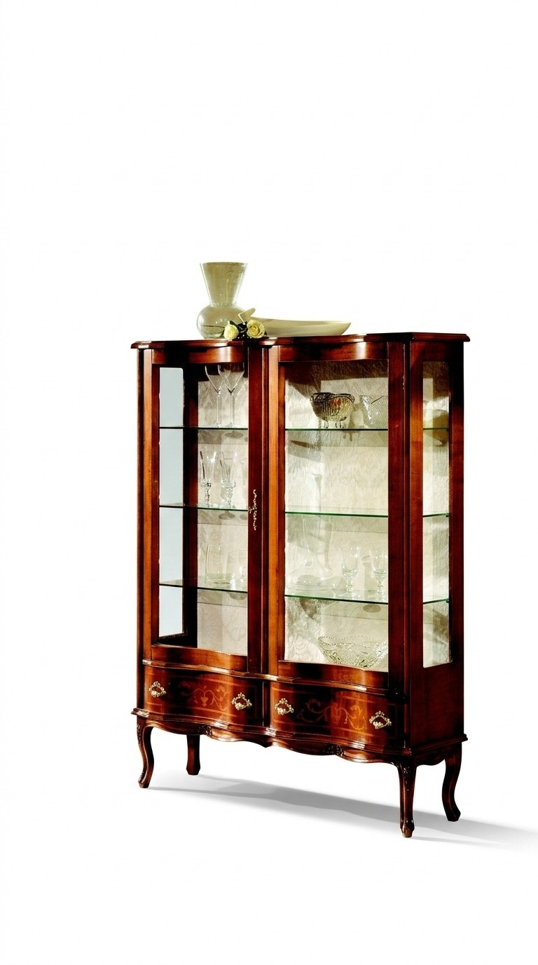 Anrichte Glasschrank Barock Vitrine Holz Vitrinen Luxus Glasschränke Möbel Neu