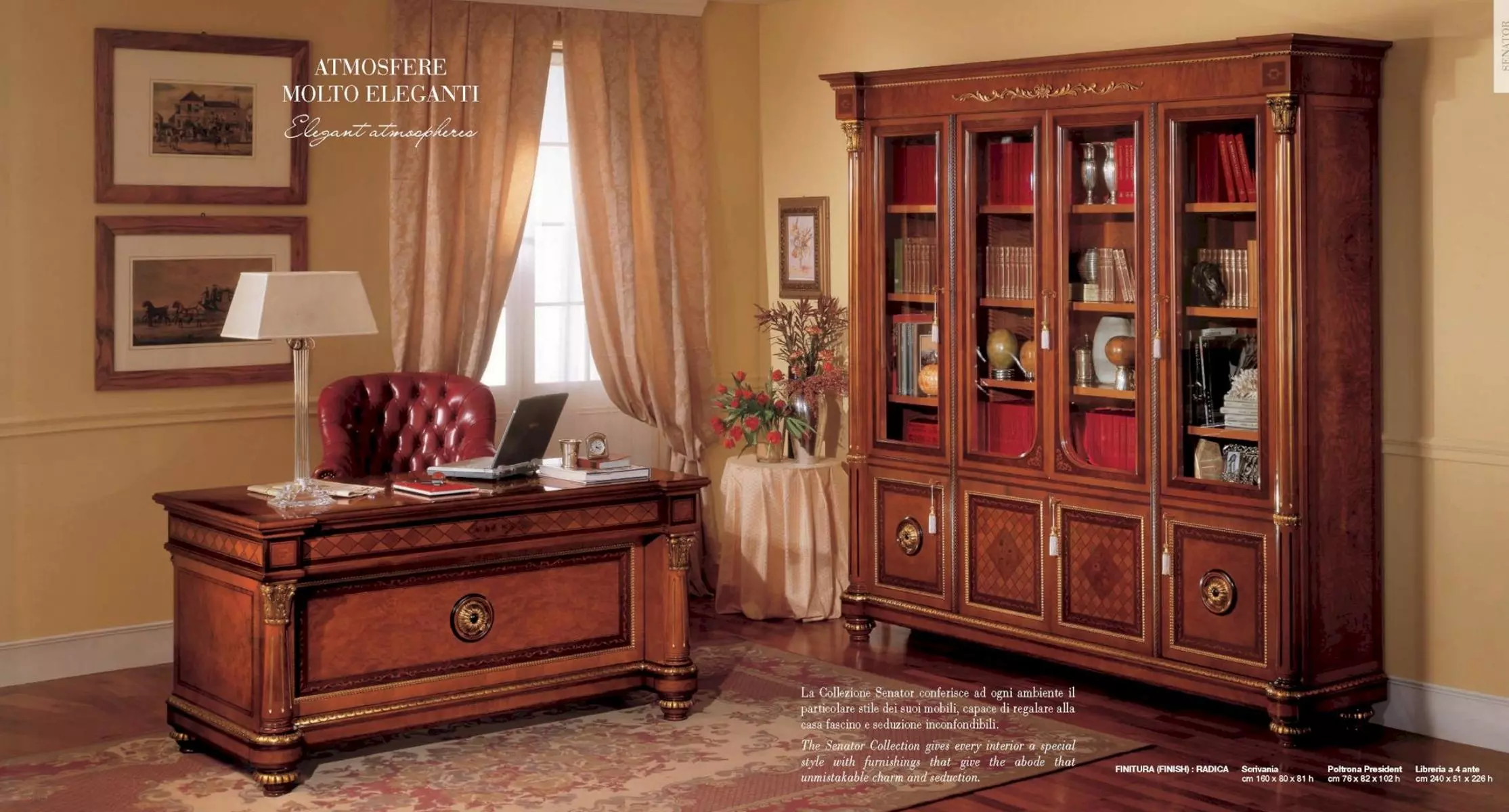 Schreibtisch Tische Holz Büro Office Tisch Stil Barock Braun Möbel