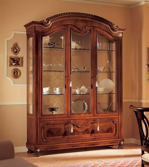 Vitrine Schränke Vitrinen Braun Luxus Schrank Wohnzimmer Holz Glas