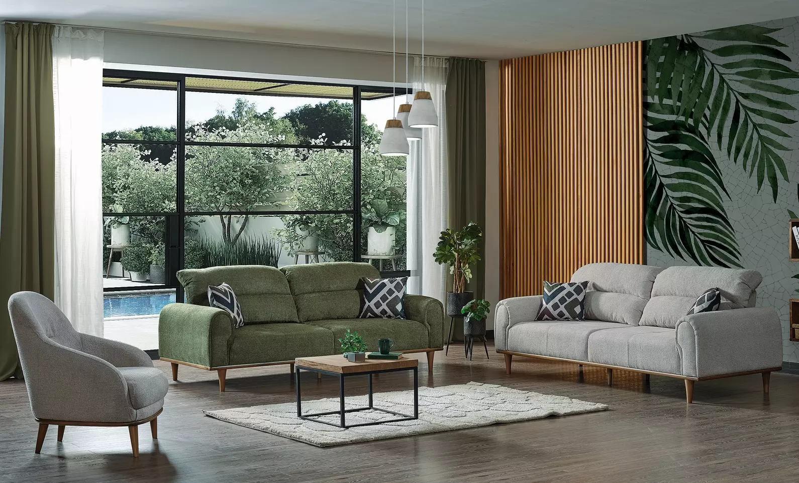Sofagarnitur 3+1+1 Sitzer Wohnzimmer Textil Set Komplett Sofa Sessel