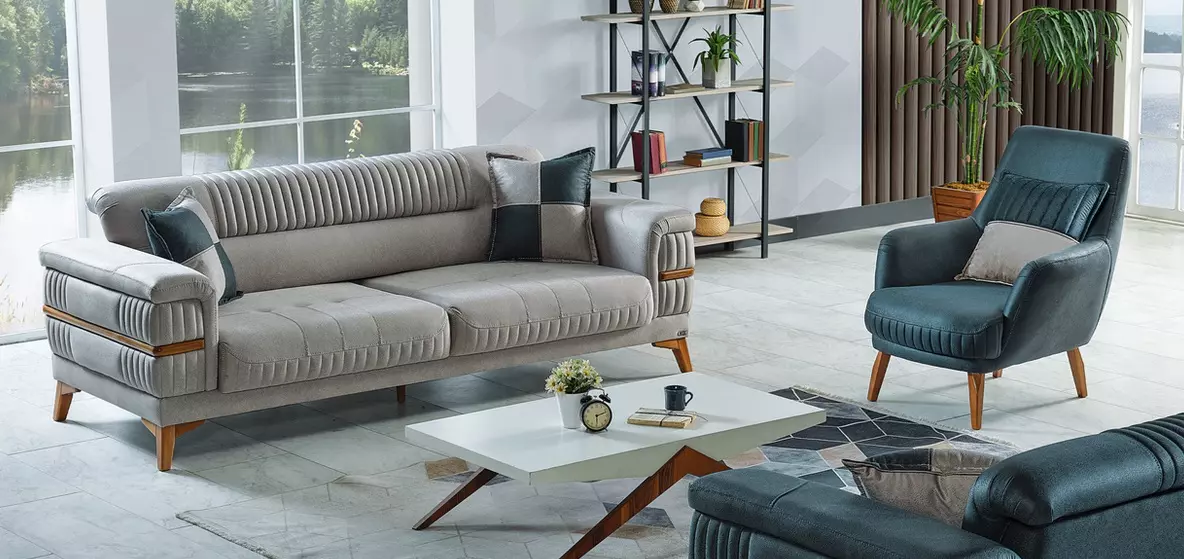 Sofagarnitur 3+1 Sitzer Sofa 3 Sitzer Modern Sessel Komplett Set