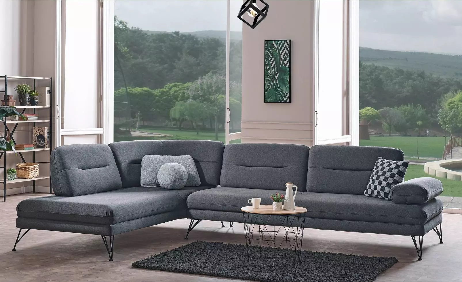 Ecksofa L-Form Textil Eckcouch Sofa Polster Premium Couch L Form