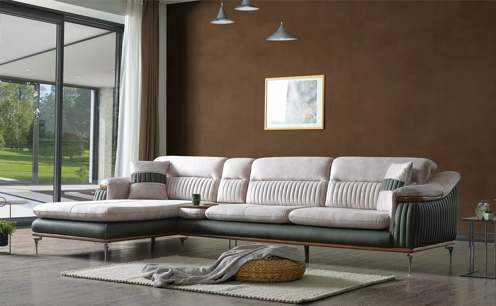 Wohnlandschaft Ecksofa L-Form Couch Sitz Sofa Möbel Sofas modern