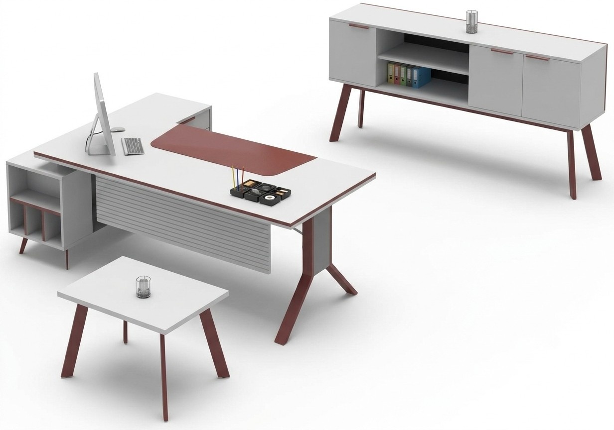 Arbeitszimmer Set Couchtisch Tisch Sideboard Büroeinrichtung 3tlg Set