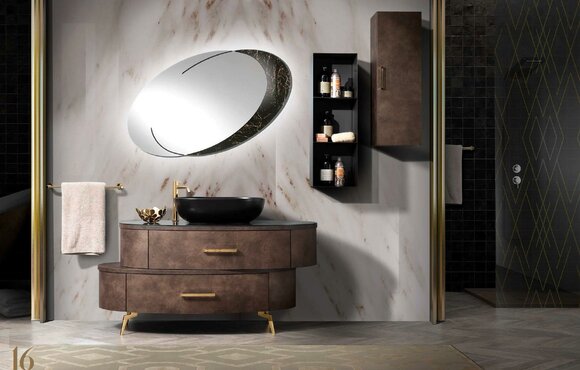 design badezimmer möbel bad 2 tlg. set garnitur kommode waschbecken schwarz