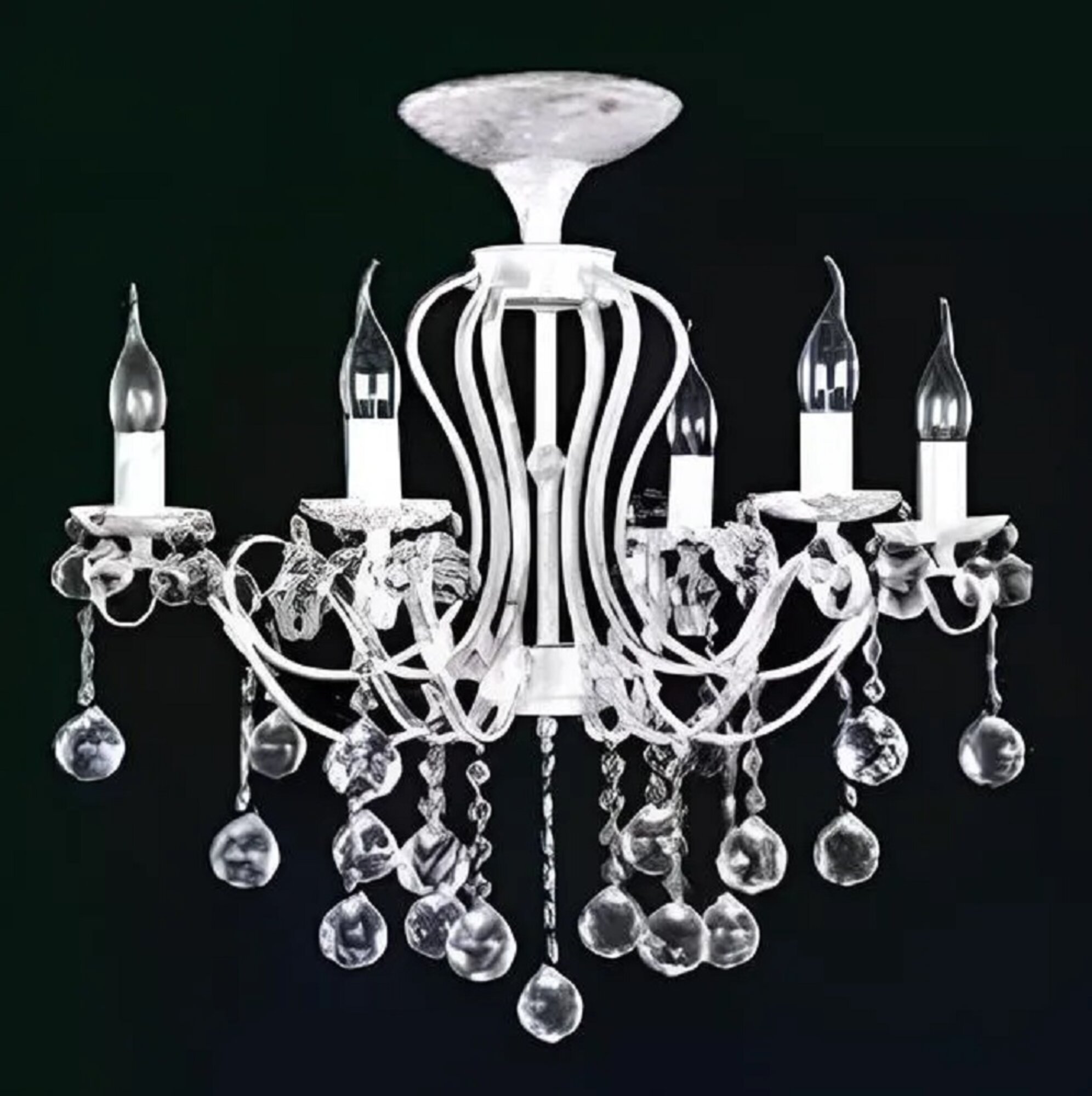 Lüster Kristall Deckenleuchter Kronleuchter Deckenlampe Lampen Weiß