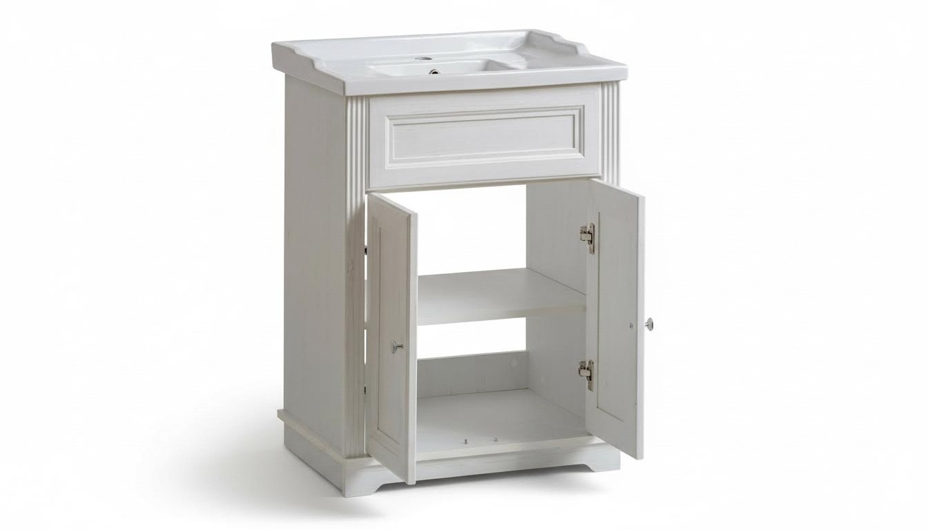 Badmöbel Antik Stil Becken Landhaus Badezimmer 60cm Waschbecken
