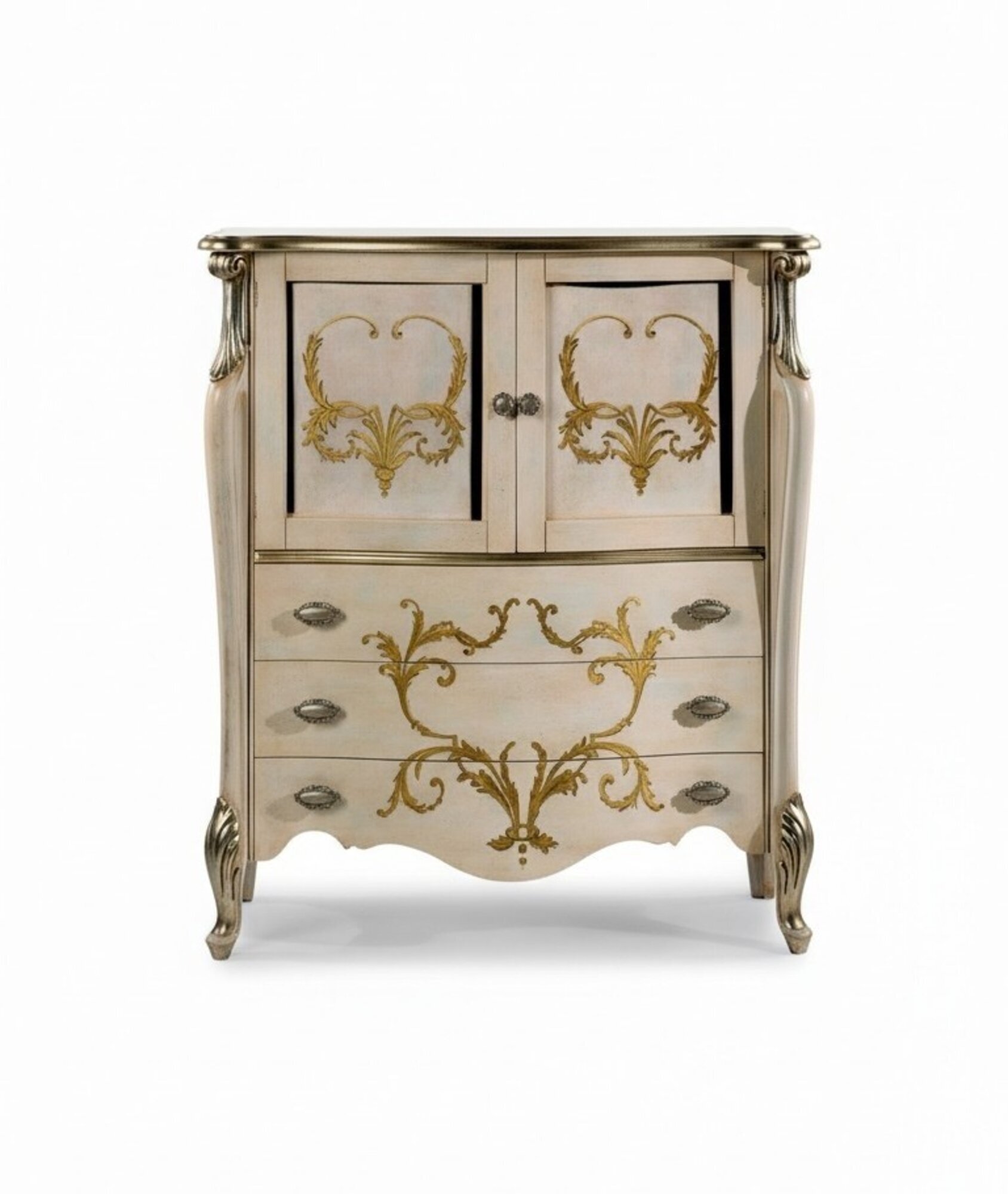 Design Barock Anrichte Schlaf Wohnzimmer Kommode Sideboard Holz