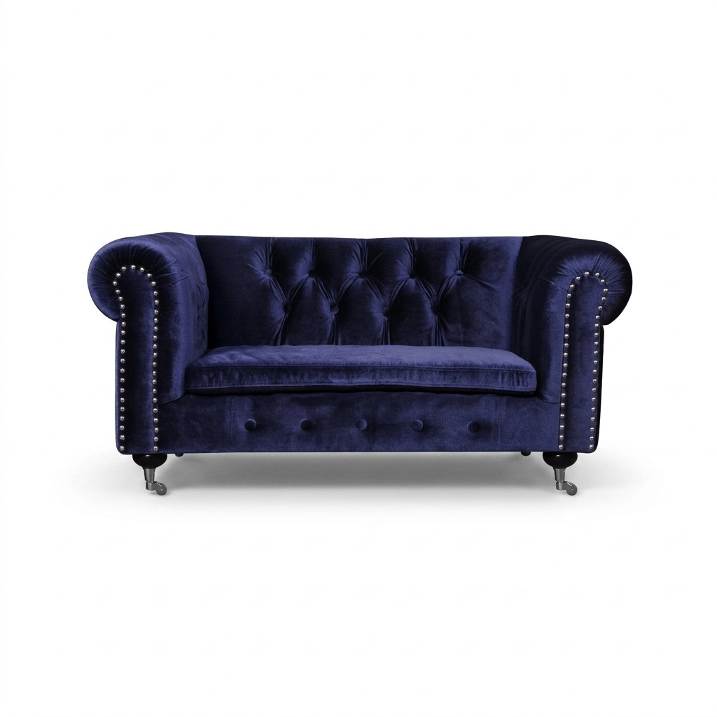 Barock Rokoko Sofa Couch - Chesterfield Stoff 2 Sitzer Leder Textil