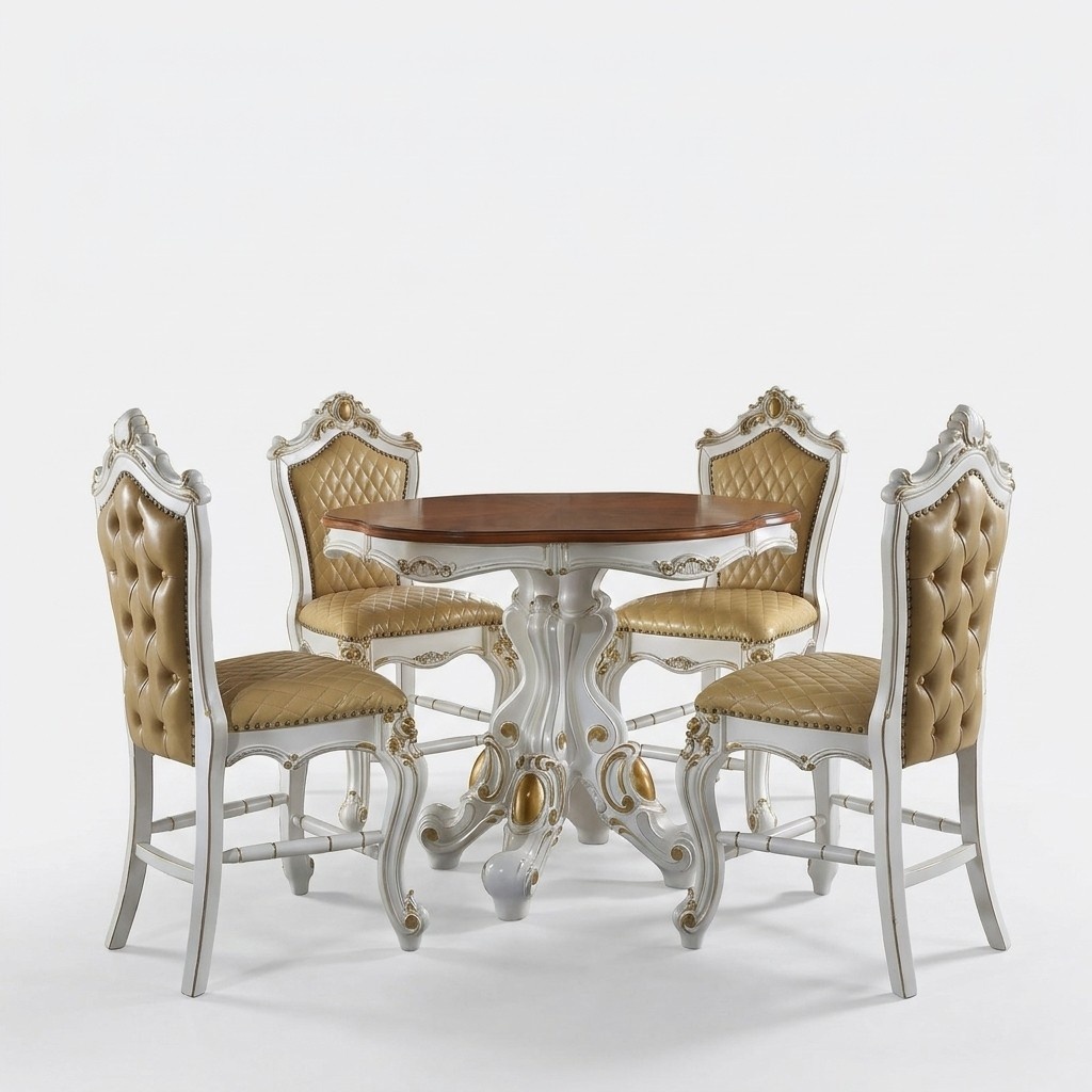Barock Runder Esstisch Rund Klassischer Tisch Runde Rund Tische Holz