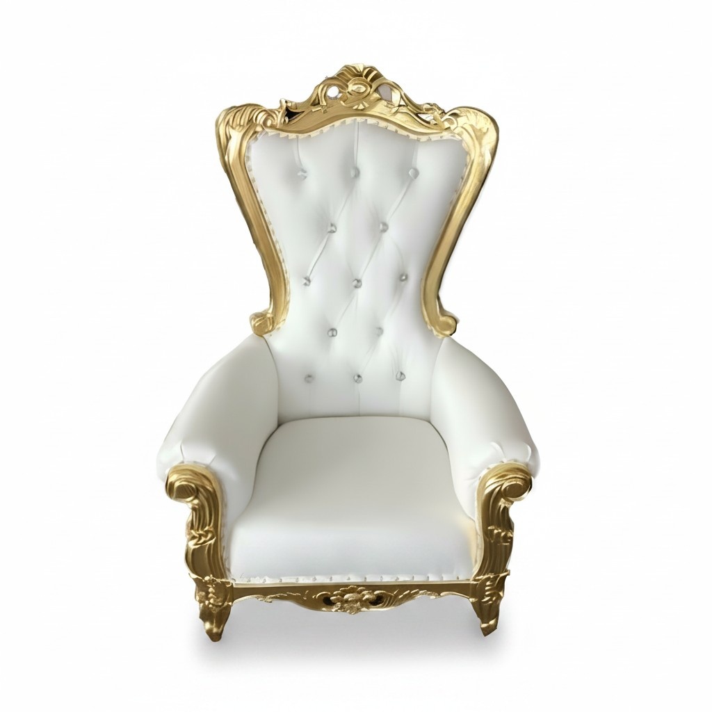 Barock Thron Sessel Königlicher Polster Chesterfield Samt Sitz Antik Stil
