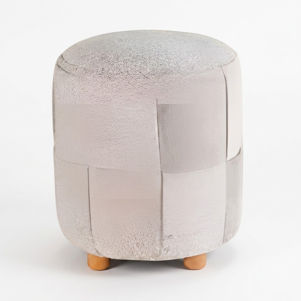 Beiger Holz Hocker im eleganten Design