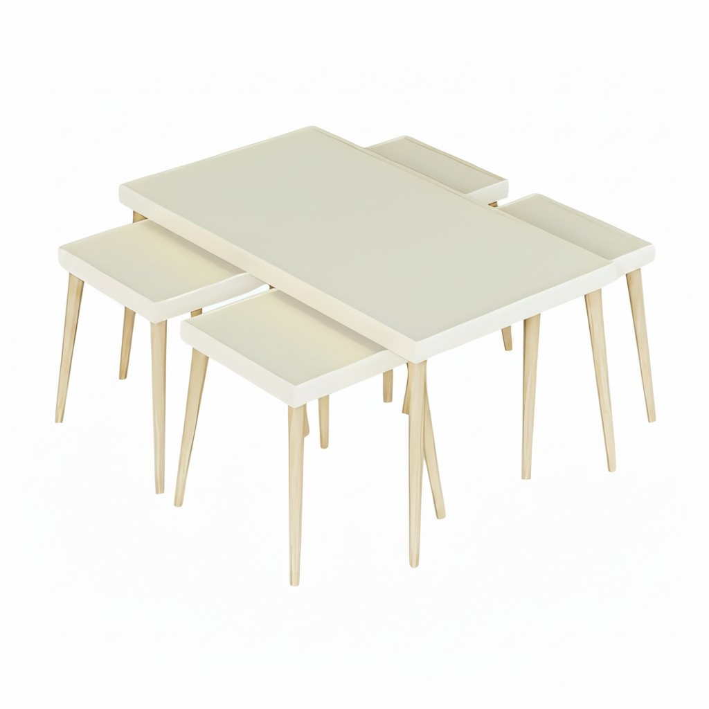Beiger Holztisch im modernen Design mit stilvoller Optik