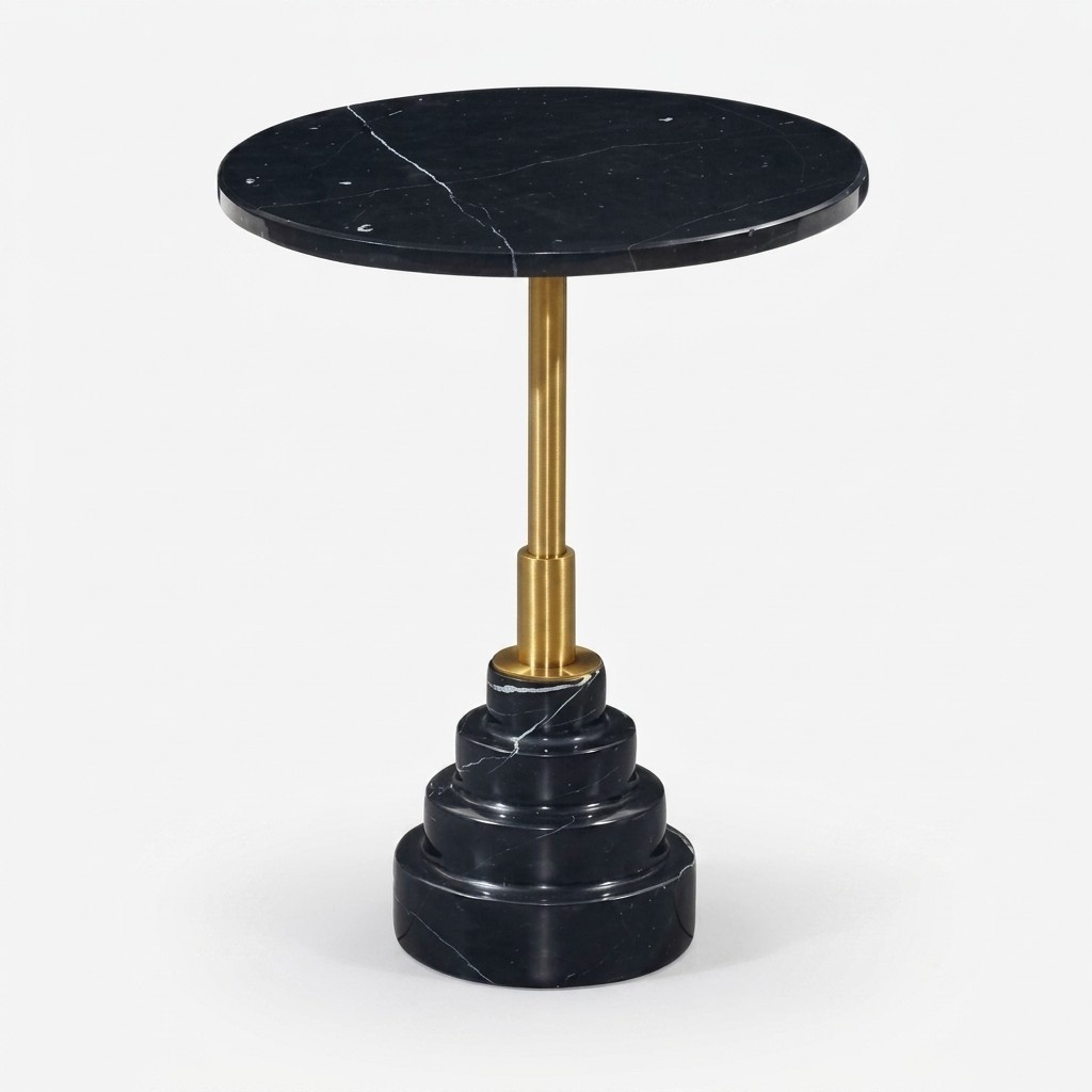 Beistell Tische Wohnzimmer Rund Modern Schwarz Couchtisch Luxus Marmor Tisch