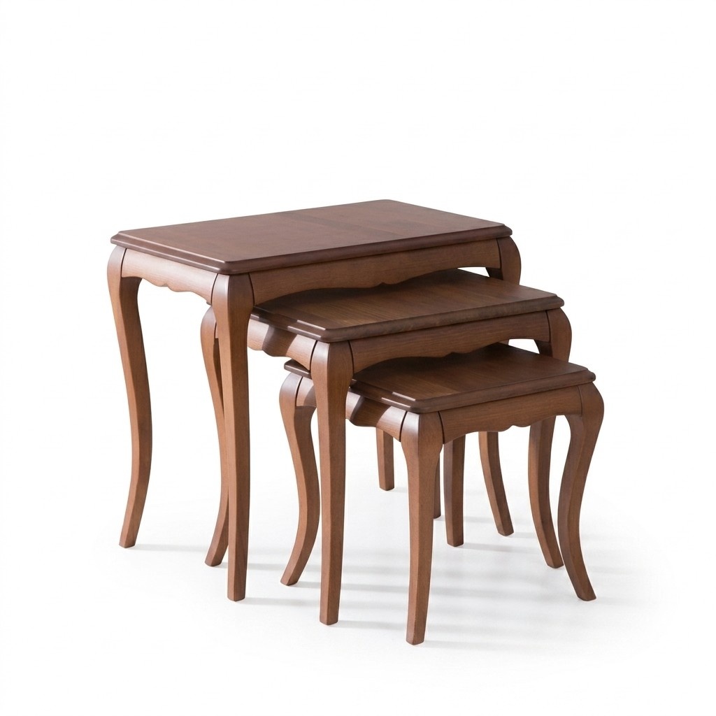 Beistelltisch 3х braun Wohnzimmer Möbel Material Edelstahl Design