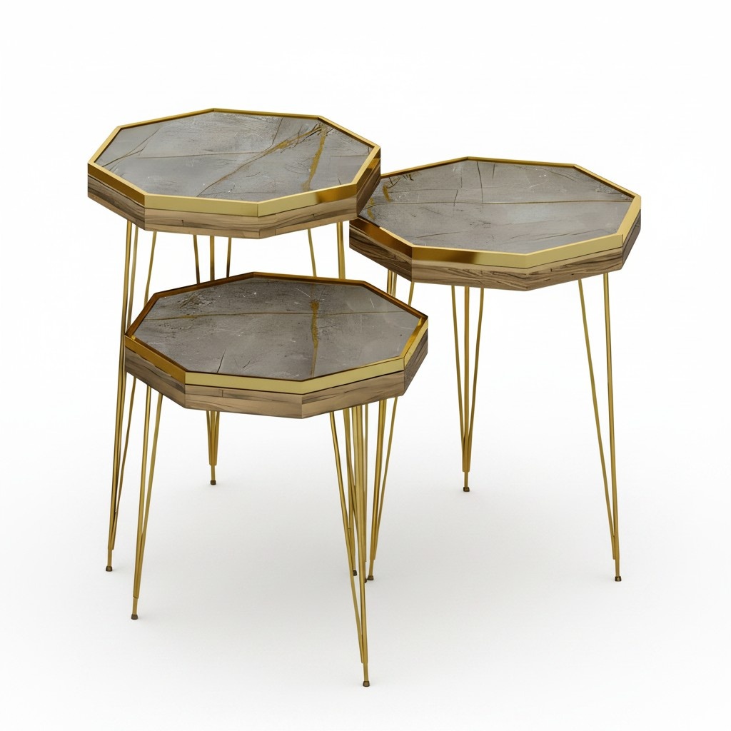 Beistelltisch aus Holz in Braun modern eleganter Wohnstil