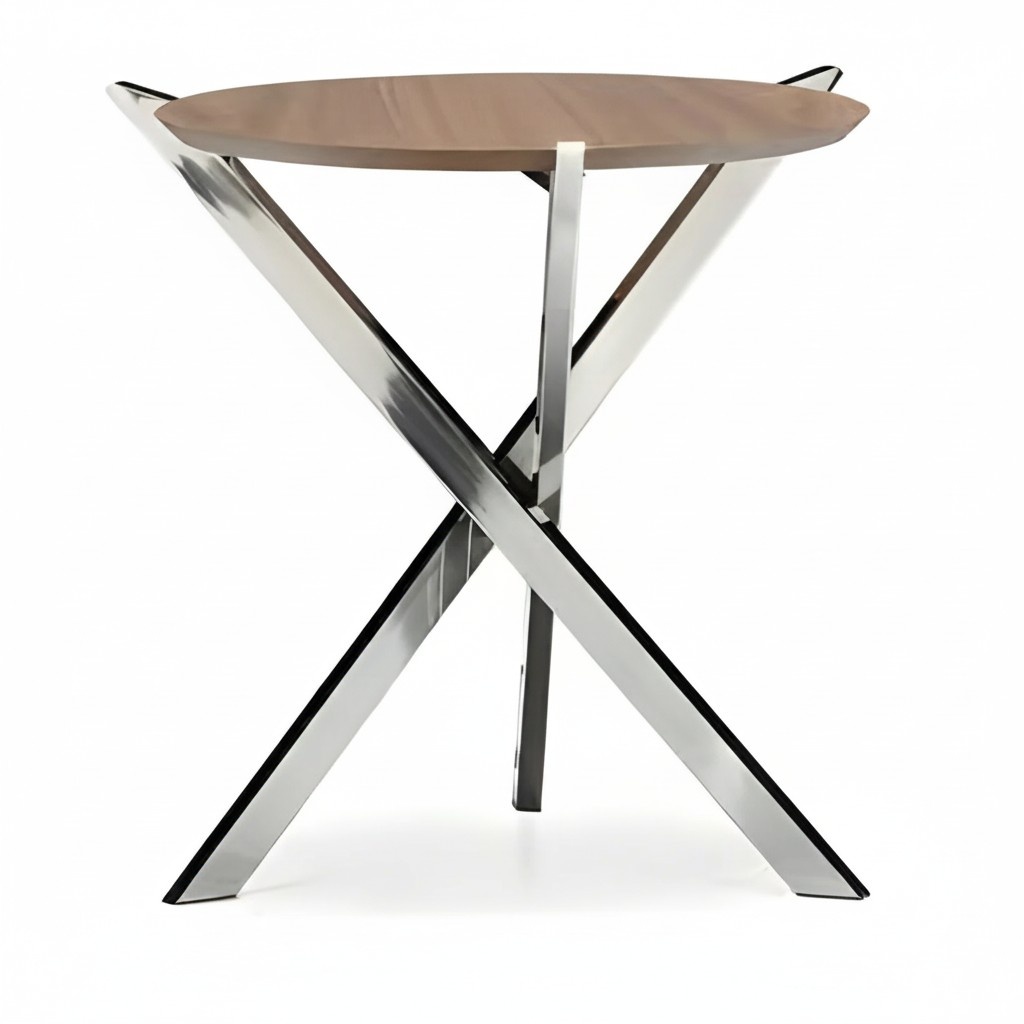Beistelltisch aus Holz und Metall in Braun modern elegant