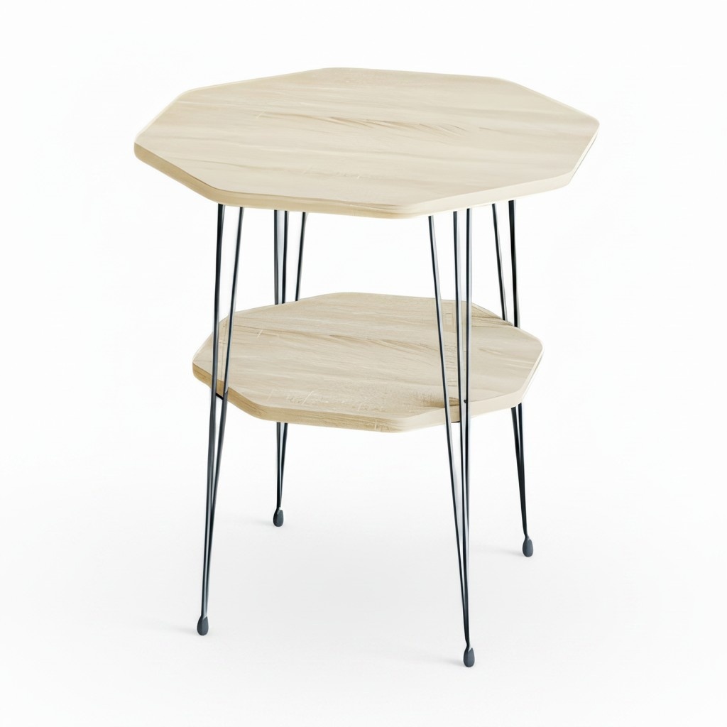 Beistelltisch aus Metall in Beige modern eleganter Stil
