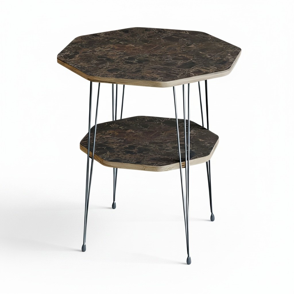 Beistelltisch aus Metall in Braun modern eleganter Wohnstil