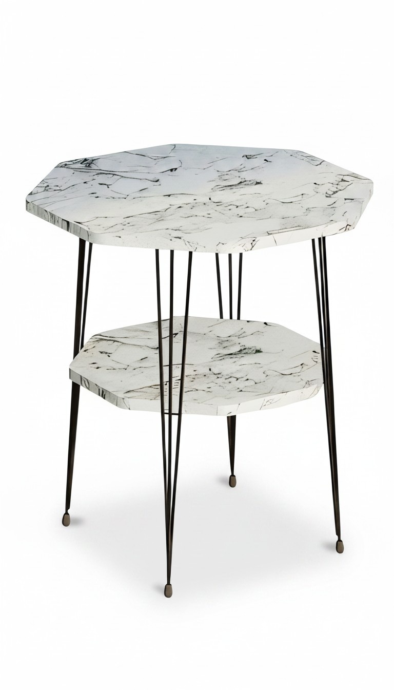 Beistelltisch aus Metall in Weiß modern elegant