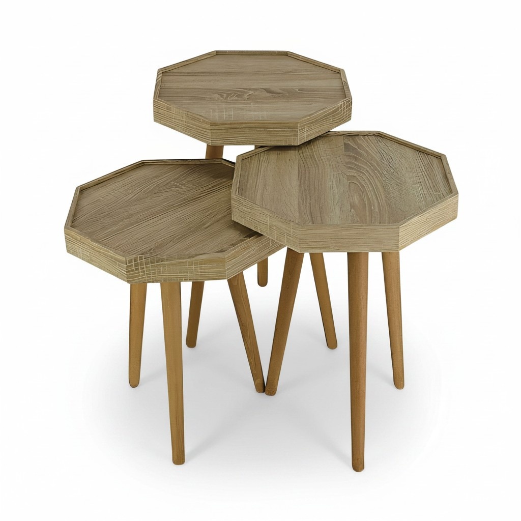 Beistelltisch Holz Beige Modern Elegant